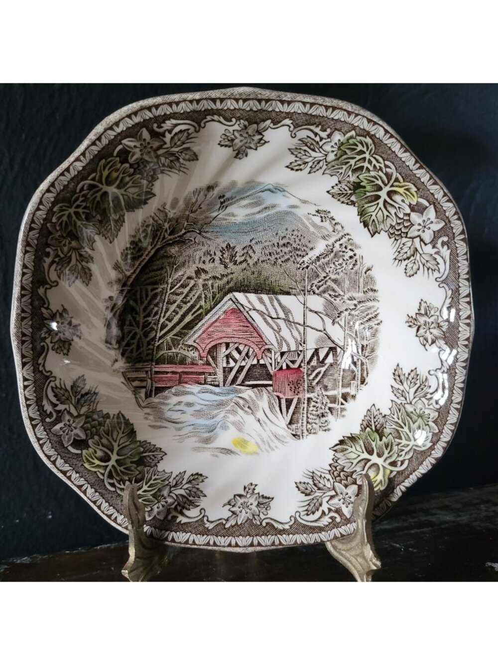Johnson Brothers The Friendly Village Square Cereal Bowl "The Covered Bridge"